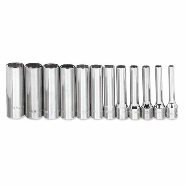 Williams Socket Set, 12 Pieces, 1/4 Inch Dr, Deep, 1/4 Inch Size JHWMSMD12HRC